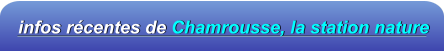infos récentes de Chamrousse, la station nature